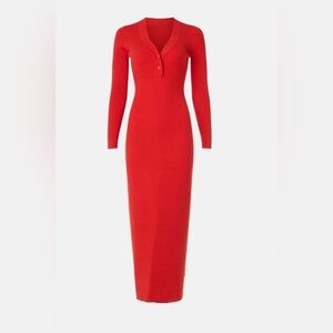 ROAM Vibrant Red Long Sleeve Dress